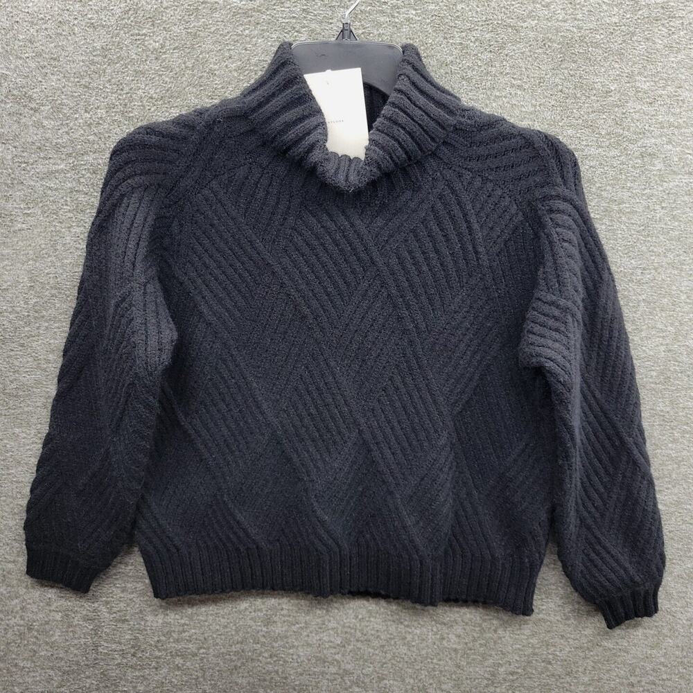Avantlook Sweater Women's Small Black Cable Knit Turtle Neck NWT MSRP $190